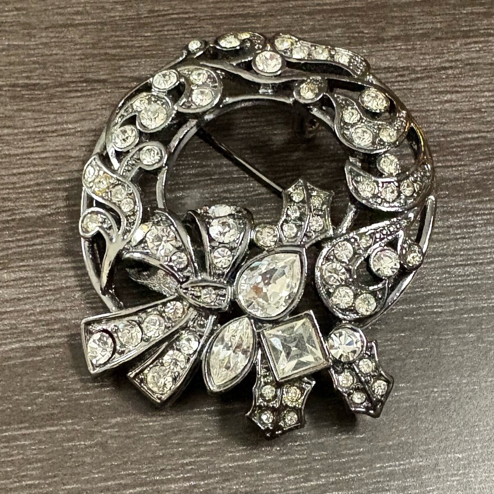 Christopher Radko Rhinestone Brooch Pin - Picture 2 of 3